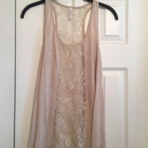 Cream Lace Tank Top